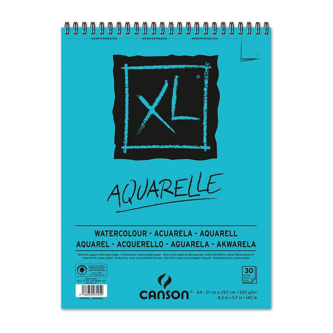 CANSON - Bloc de Dibujo XL Aquarelle Espiral 30 hojas Microperforado.