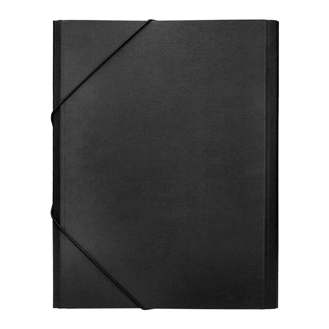 LIDERPAPEL - Carpeta Clasificadora Tamaño Folio Prolongado Cierre con Goma Carton Forrado. Negro