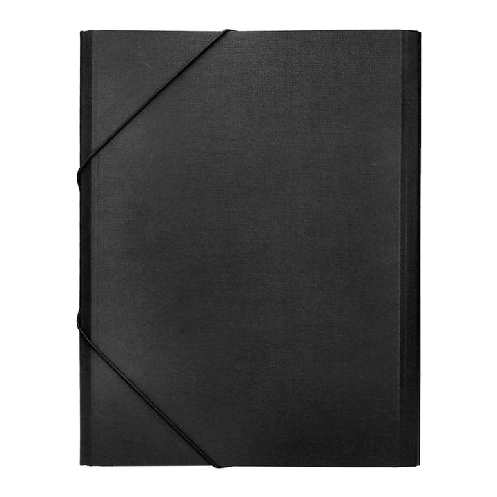 LIDERPAPEL - Carpeta Clasificadora Tamaño Folio Prolongado Cierre con Goma Carton Forrado. Negro