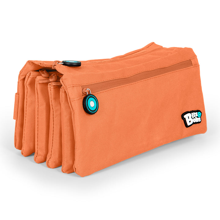 ColePack Eco36 - Estuche Cuadruple de 4 Cremalleras con Material Escolar Incluido. Coral