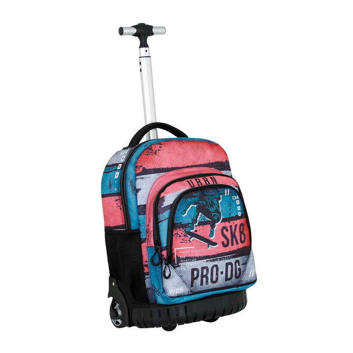 PRODG Urbansk8 Mochila Escolar con Ruedas Integradas y Tirador Trolley GTS FAN. Gris