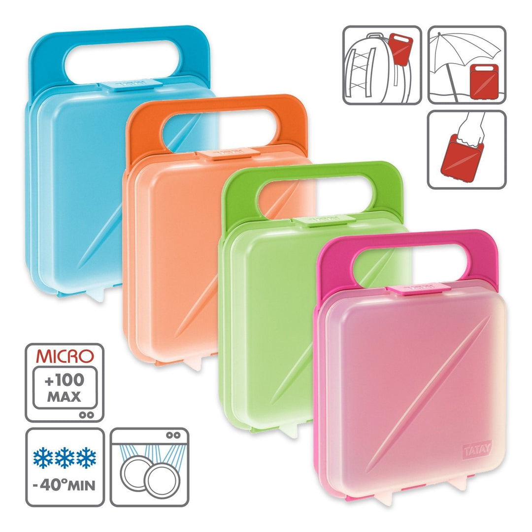 TATAY - Set de 2 Porta Sandwiches Infantiles Reutilizables. Azul y Naranja