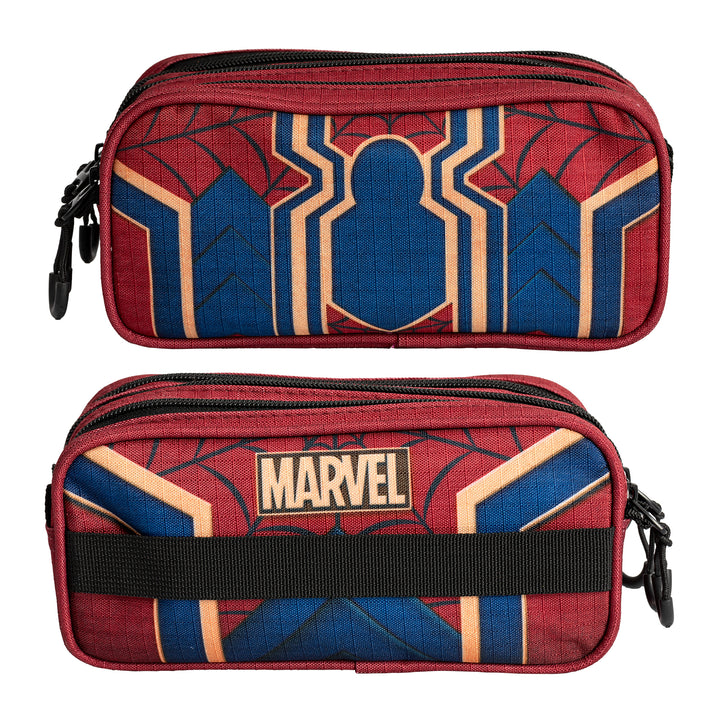 ColePack EcoTrick - Estuche Triple de 3 Cremalleras con Material Escolar Incluido. Spiderman Drop