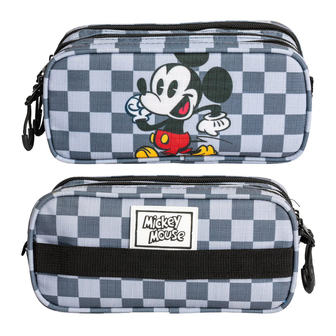 ColePack EcoTrick - Estuche Triple de 3 Cremalleras con Material Escolar Incluido. Mickey Move