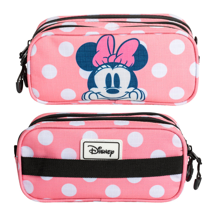 ColePack EcoTrick - Estuche Triple de 3 Cremalleras con Material Escolar Incluido. Minnie Closer