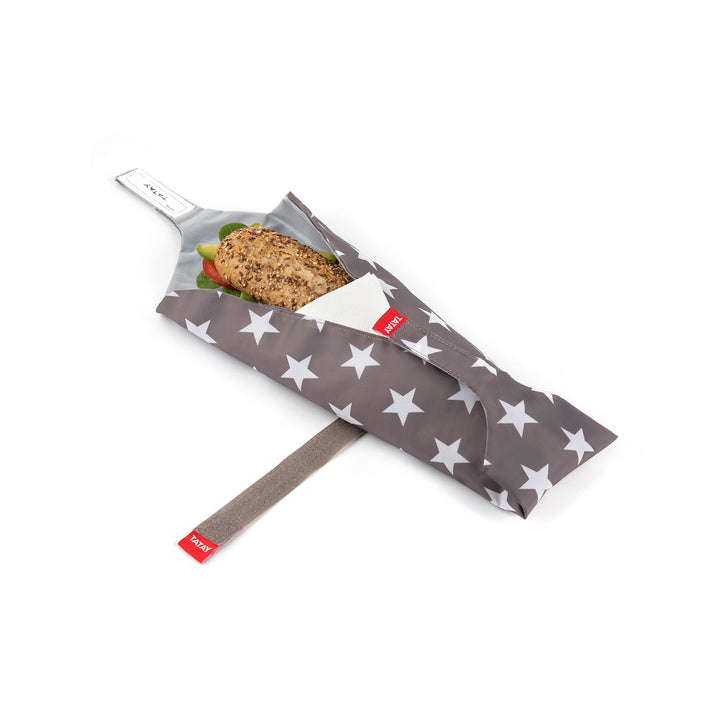 TATAY Urban Food Baguette - Porta Bocadillos Textil Reutilizable e Impermeable. Stars Grey