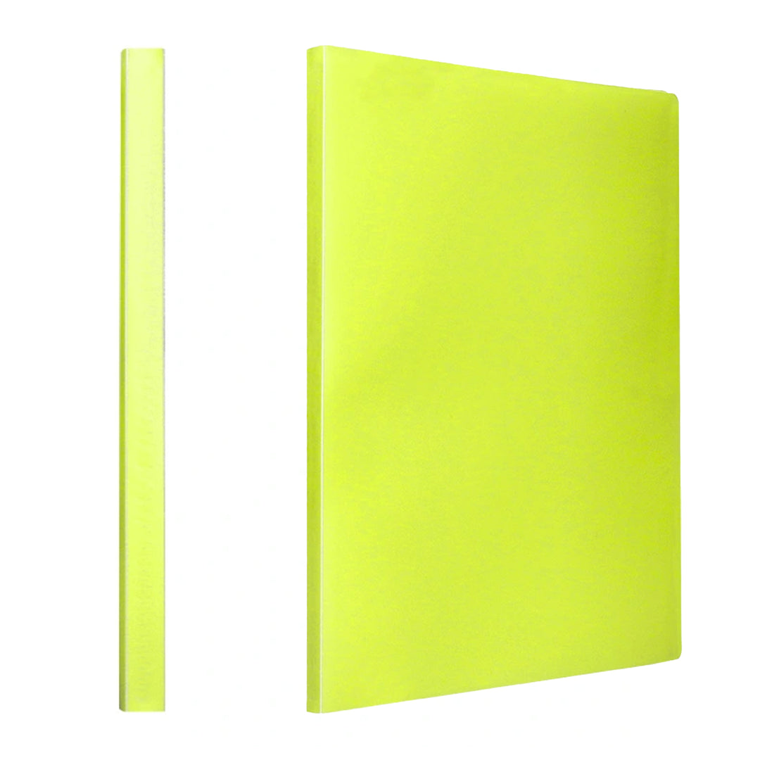 LIDERPAPEL - Carpeta Fundas de Plástico A4 con 40 Fundas Transparentes. Amarillo Fluor