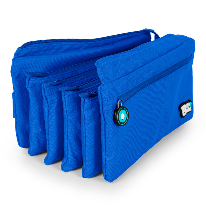 ColePack Eco36 - Estuche Cuadruple de 4 Cremalleras con Material Escolar Incluido. Azul