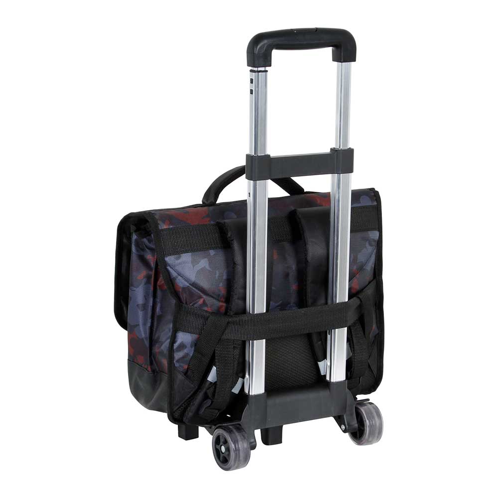 Karactermania - Carro Trolley Negro para Mochilas Escolares con 2 ruedas y Tirador Telescópico