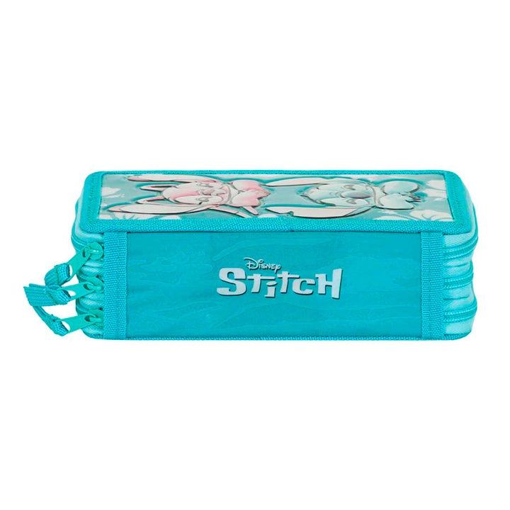 KARACTERMANIA - Estuche Plumier Triple Completo con 44 Piezas. Lilo y Stitch Tropic