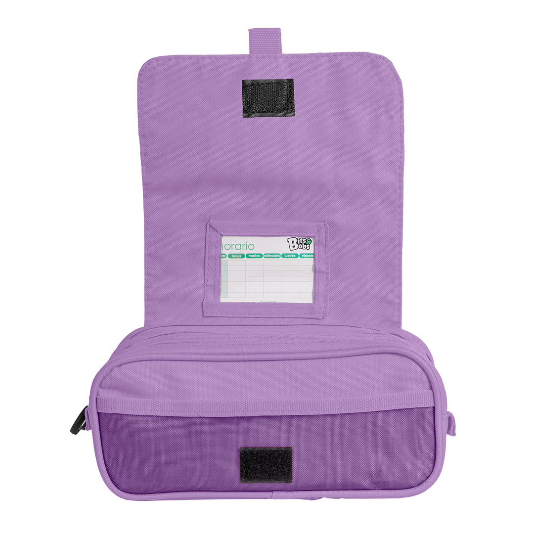 ColePack EcoBB - Estuche Triple de 3 Cremalleras con Material Escolar Incluido. Negro