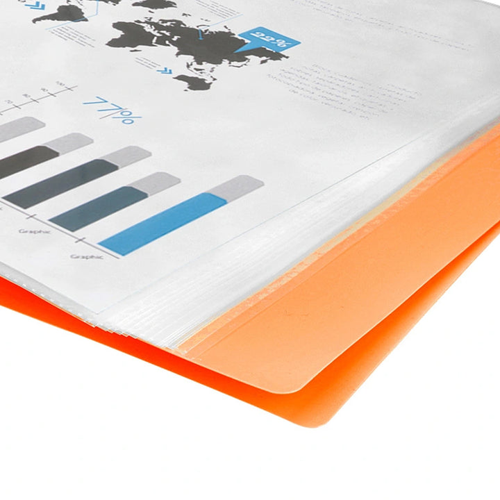 LIDERPAPEL - Carpeta Fundas de Plástico A4 con 20 Fundas Transparentes. Naranja Fluor