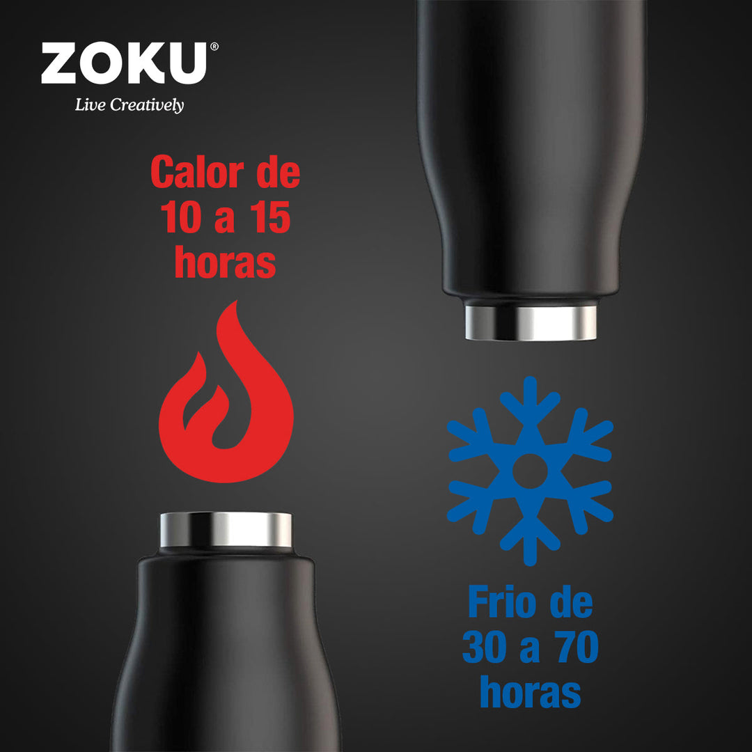 ZOKU PC - Botella Térmica de 0.35L en Acero Inoxidable de Doble Pared. Sky Lily