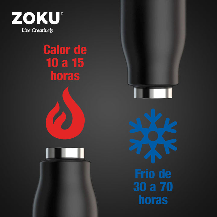 ZOKU PC - Botella Térmica de 0.75L en Acero Inoxidable de Doble Pared. Rose Petal Pink