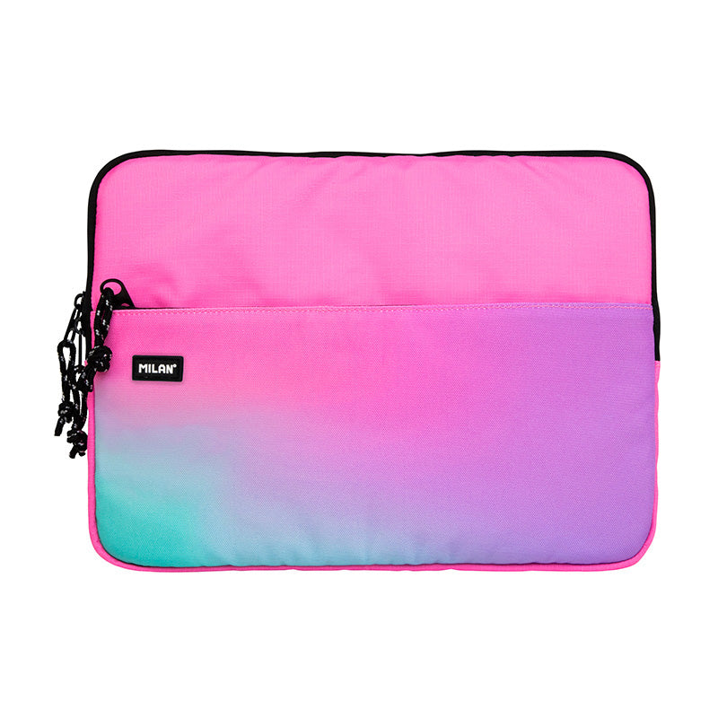 MILAN Sunset - Funda para Portátil con Interior Aterciopelado y Bolsillo Frontal. Rosa