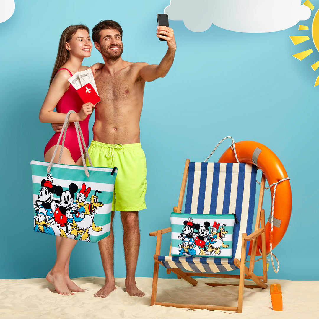 KARACTERMANIA - Bolsa de Playa Soleil con Neceser de Regalo. Lilo y Stitch Sun