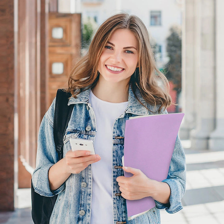 LIDERPAPEL - Carpeta Fundas de Plástico A4 con 20 Fundas Transparentes. Lavanda