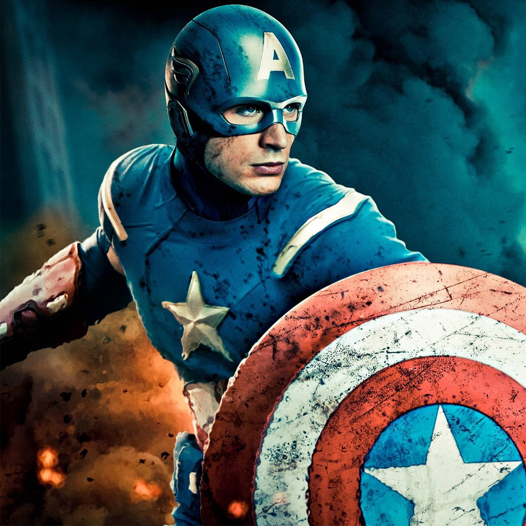 MARVEL Capitán América - Estuche Escolar Triple Portatodo con 2 Cremalleras. Azul