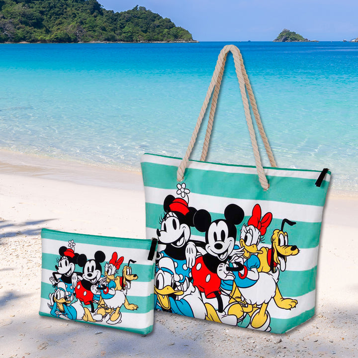 KARACTERMANIA - Bolsa de Playa Soleil con Neceser de Regalo. Mickey Mouse Together