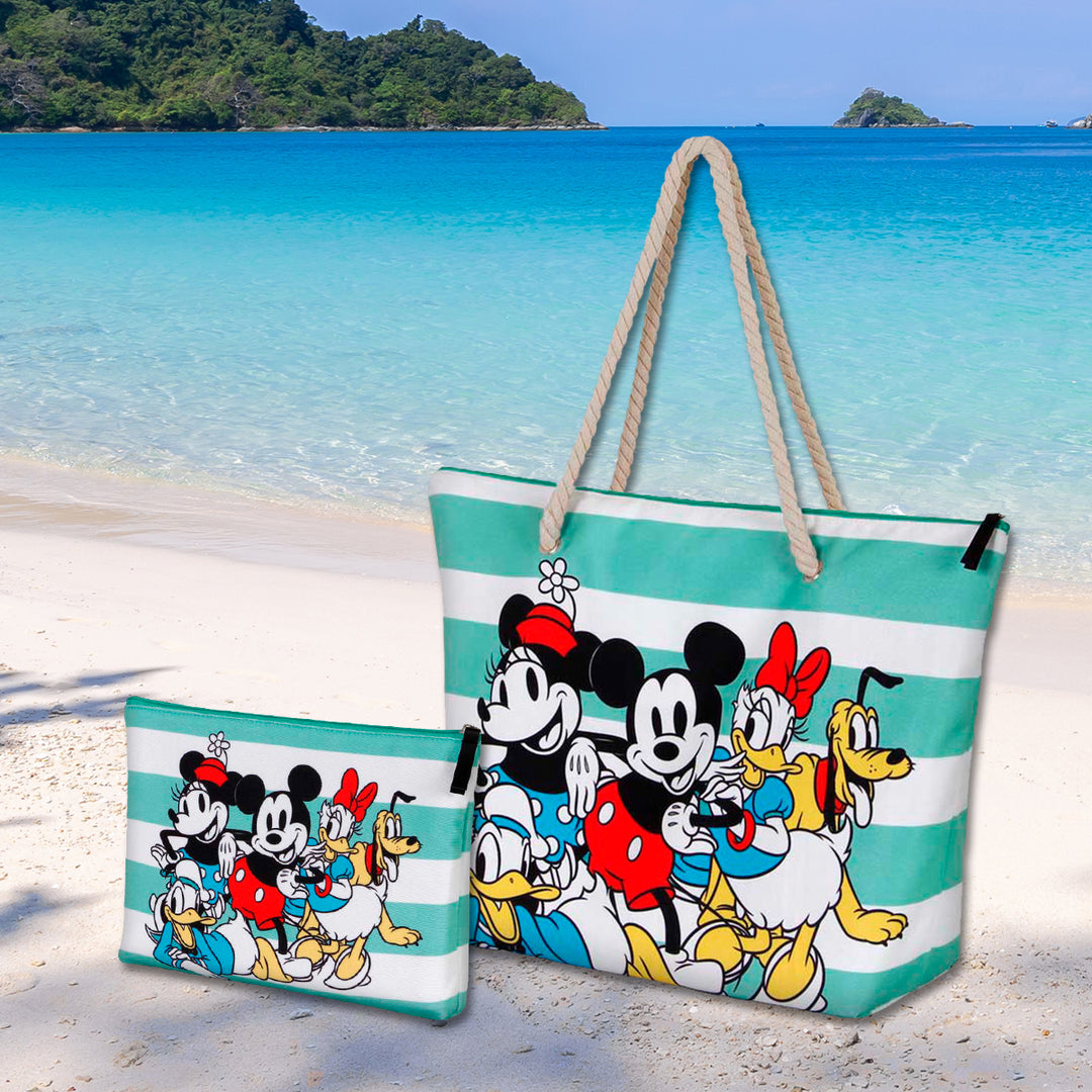 KARACTERMANIA - Bolsa de Playa Soleil con Neceser de Regalo. Mickey Mouse Island