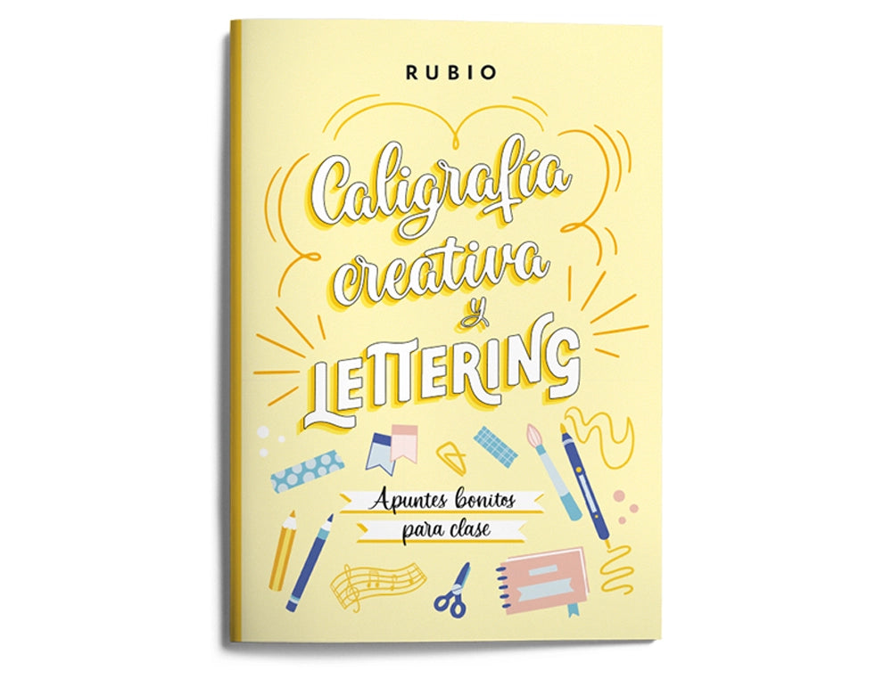 RUBIO - Cuaderno Para Colorear. Caligafía Creativa y Lettering. Amarillo