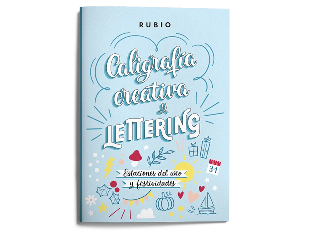 RUBIO - Cuaderno Para Colorear. Caligafía Creativa y Lettering. Azul Claro