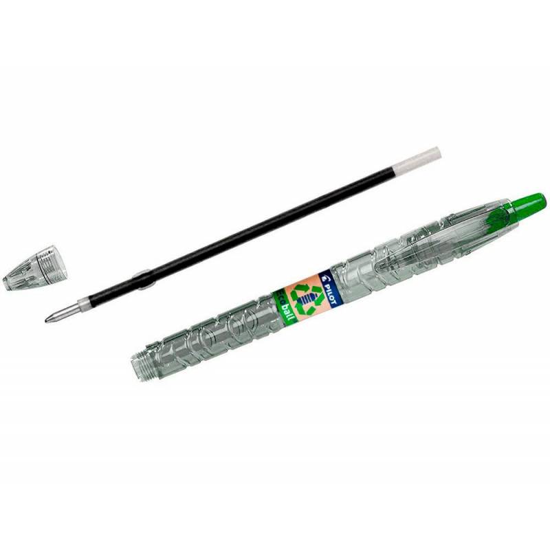 PILOT Ecoball - Bolígrafo Retráctil con Tinta Aceite. Fabricación 86% Plástico Reciclado. Verde