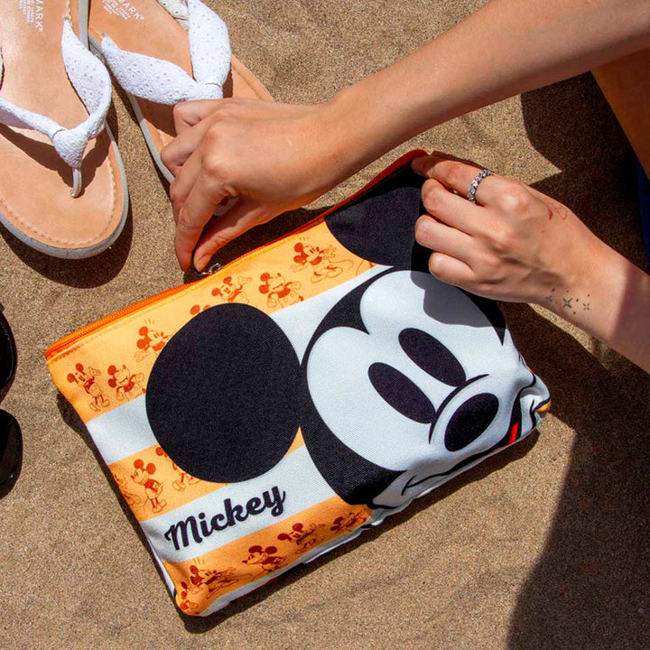 KARACTERMANIA - Bolsa de Playa Soleil con Neceser de Regalo. Mickey Mouse Orange