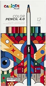CARIOCA - Lápices de Colores Plus 4.0 Caja de 12 Unidades Colores Surtidos