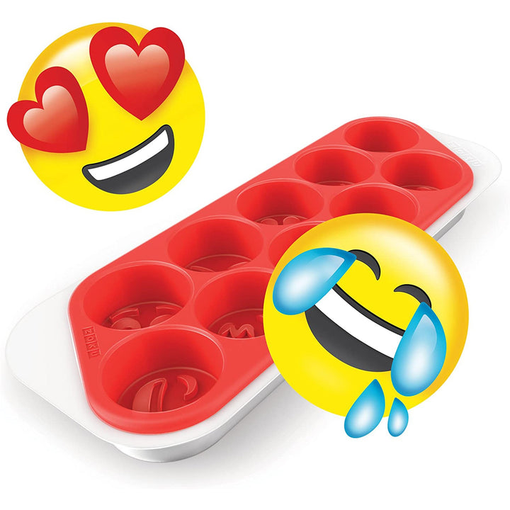 ZOKU Cool Moji - Bandeja Cubitera en Silicona en Forma de Emoticonos. Rojo