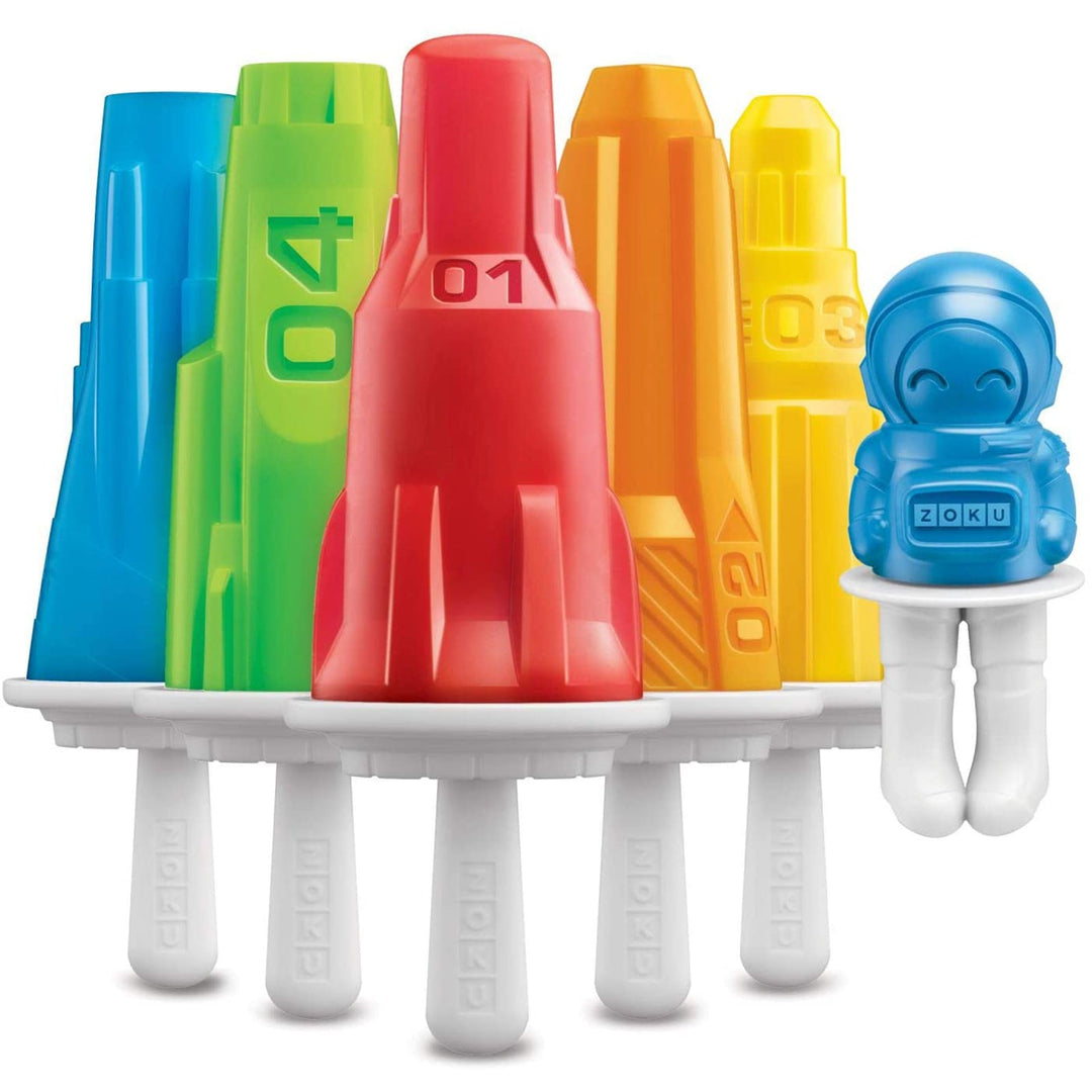 ZOKU Space Pop - Molde para Helados en Silicona con Palitos Incluidos. Azul