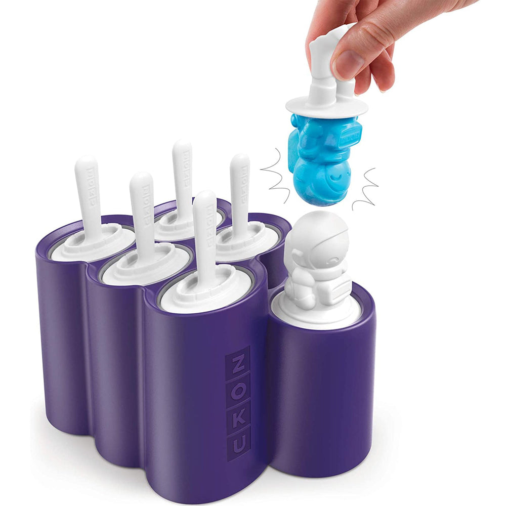 ZOKU Space Pop - Molde para Helados en Silicona con Palitos Incluidos. Azul