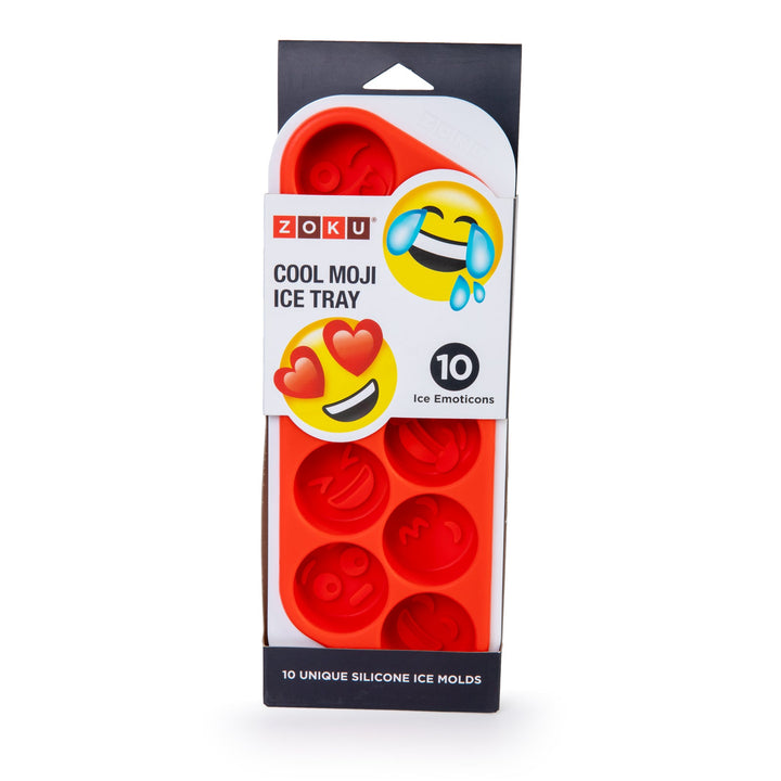 ZOKU Cool Moji - Bandeja Cubitera en Silicona en Forma de Emoticonos. Rojo