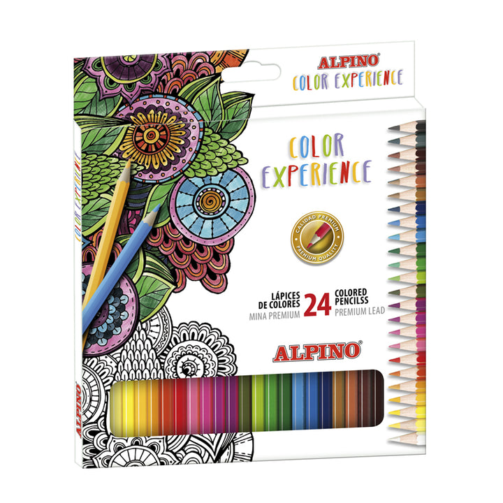 ALPINO - Lápices de Colores Experience Mina Premium 3.3 mm Caja Cartón de 24 U.