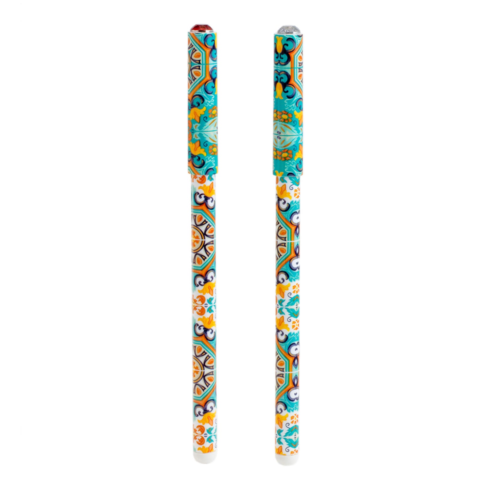 JAVIER Azulejos - Set de 2 Bolígrafos Estampados con Tapón a Presión