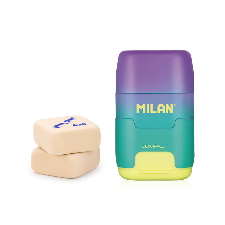 MILAN Sunset - Afilaborra Compact. Combinación de Goma y Sacapuntas Doble. Verde