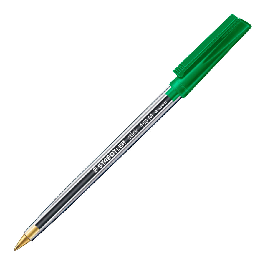 STAEDTLER - Bolígrafo Stick 430 de Punta Media Color Verde