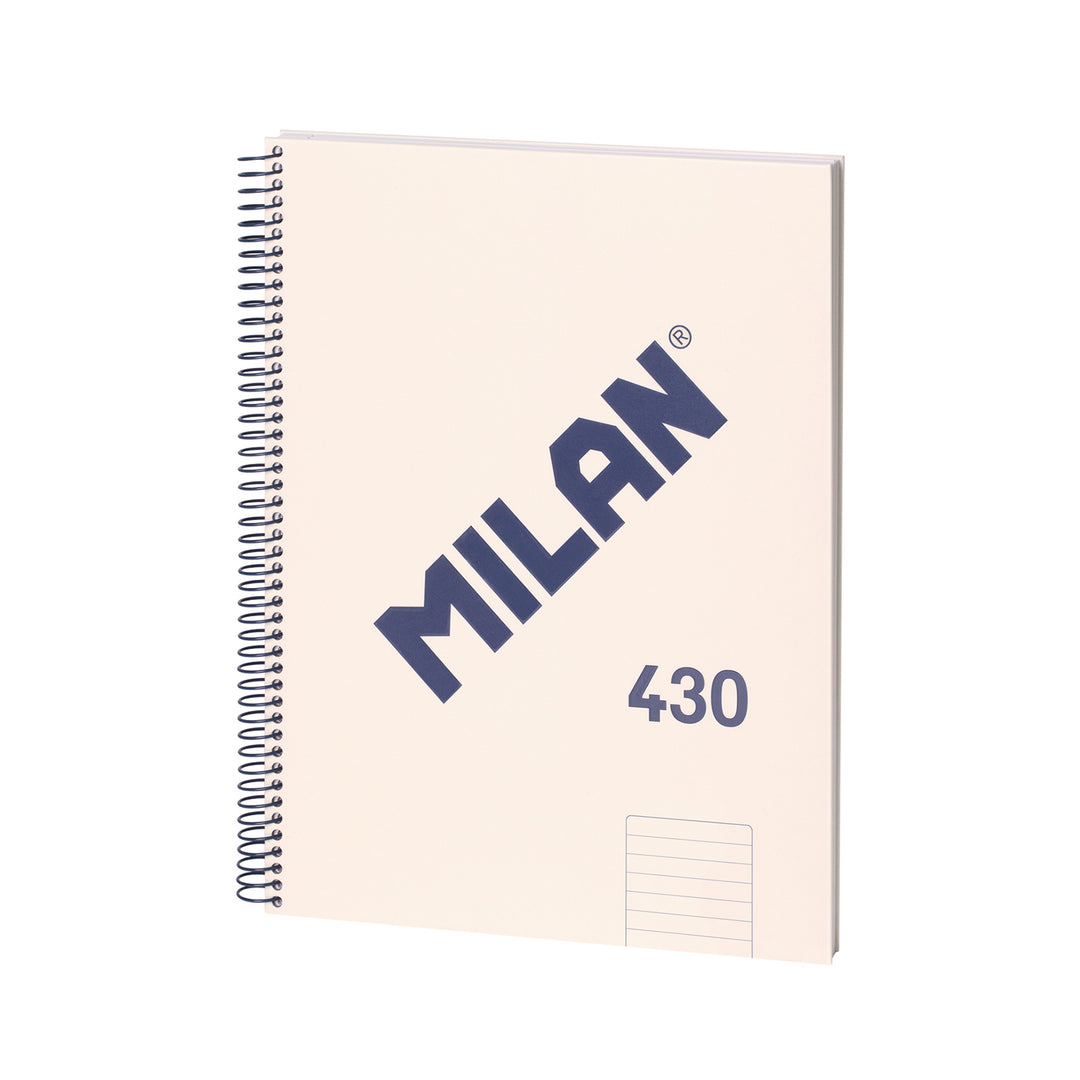 MILAN 430 - Cuaderno A4 Espiral y Tapa Dura. Papel Pautado 80 Hojas 95gr Beige