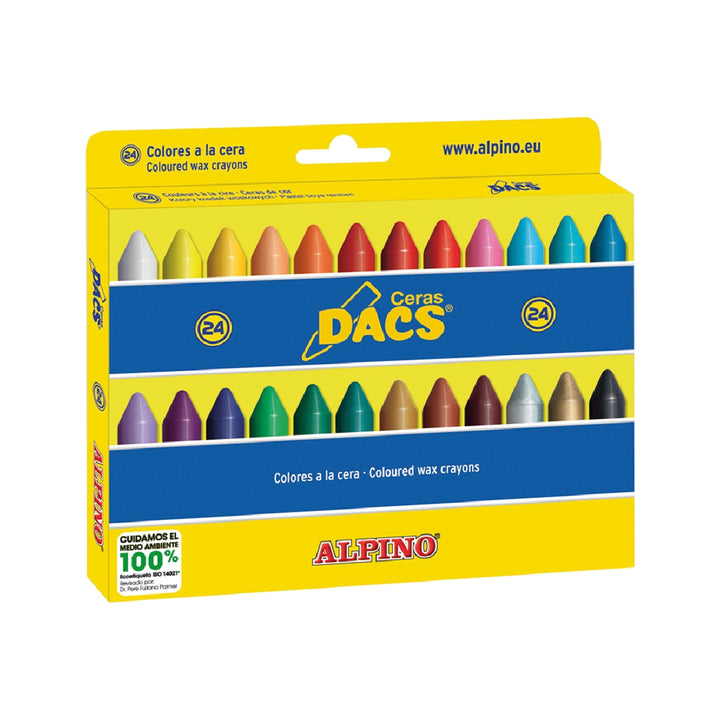 DACS - Lapices Cera Dacs Caja de 24 Colores Surtidos