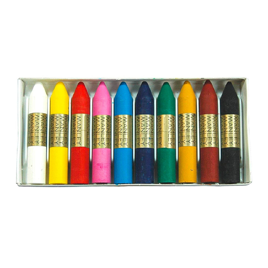 MANLEY - Lapices Cera Manley Caja de 10 Colores Surtidos