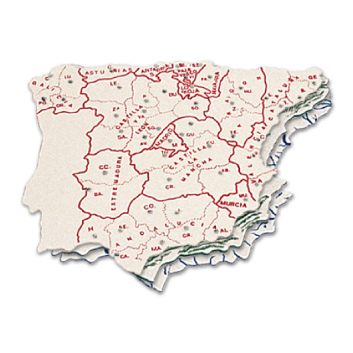 LIDERPAPEL - Plantilla Liderpapel Mapa Espana Plastico 15x12.5 cm Bolsa de 3 Unidades