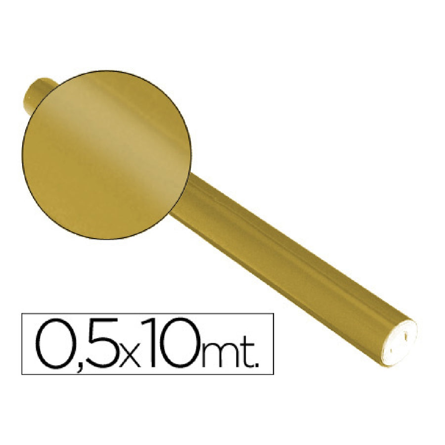 SADIPAL - Papel Metalizado Oro Rollo Continuo de 0.5 X 10 mt