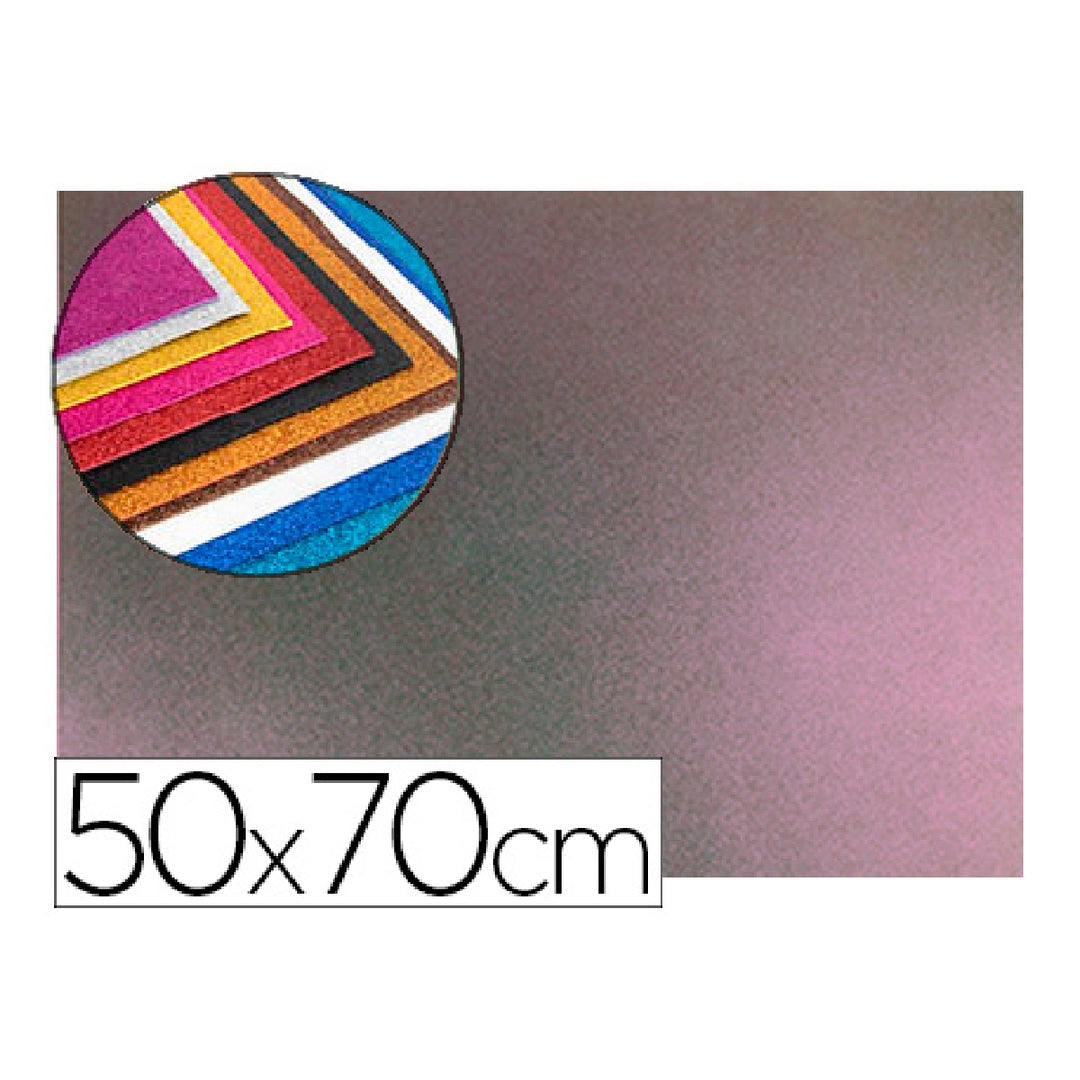 LIDERPAPEL - Goma Eva Con Purpurina Liderpapel 50x70cm 60g/M2 Espesor 2 mm Bicolor Rosa Verde