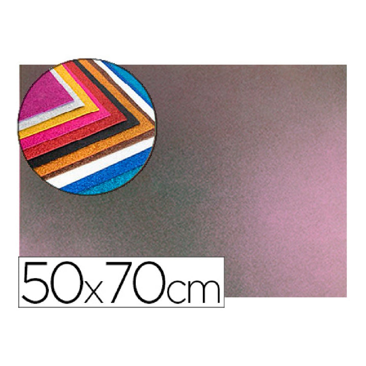 LIDERPAPEL - Goma Eva Con Purpurina Liderpapel 50x70cm 60g/M2 Espesor 2 mm Bicolor Rosa Verde