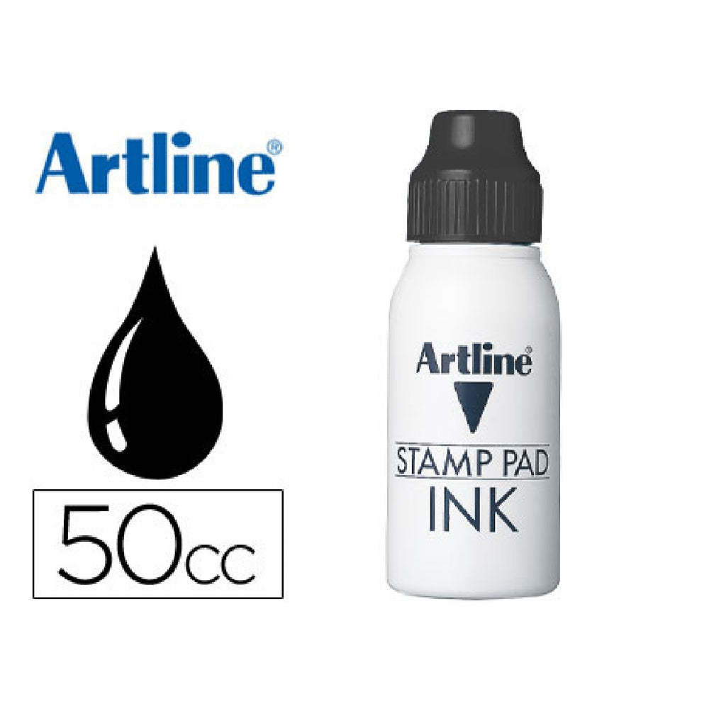 ARTLINE - Tinta Tampon Artline Negra Bote 50 CC