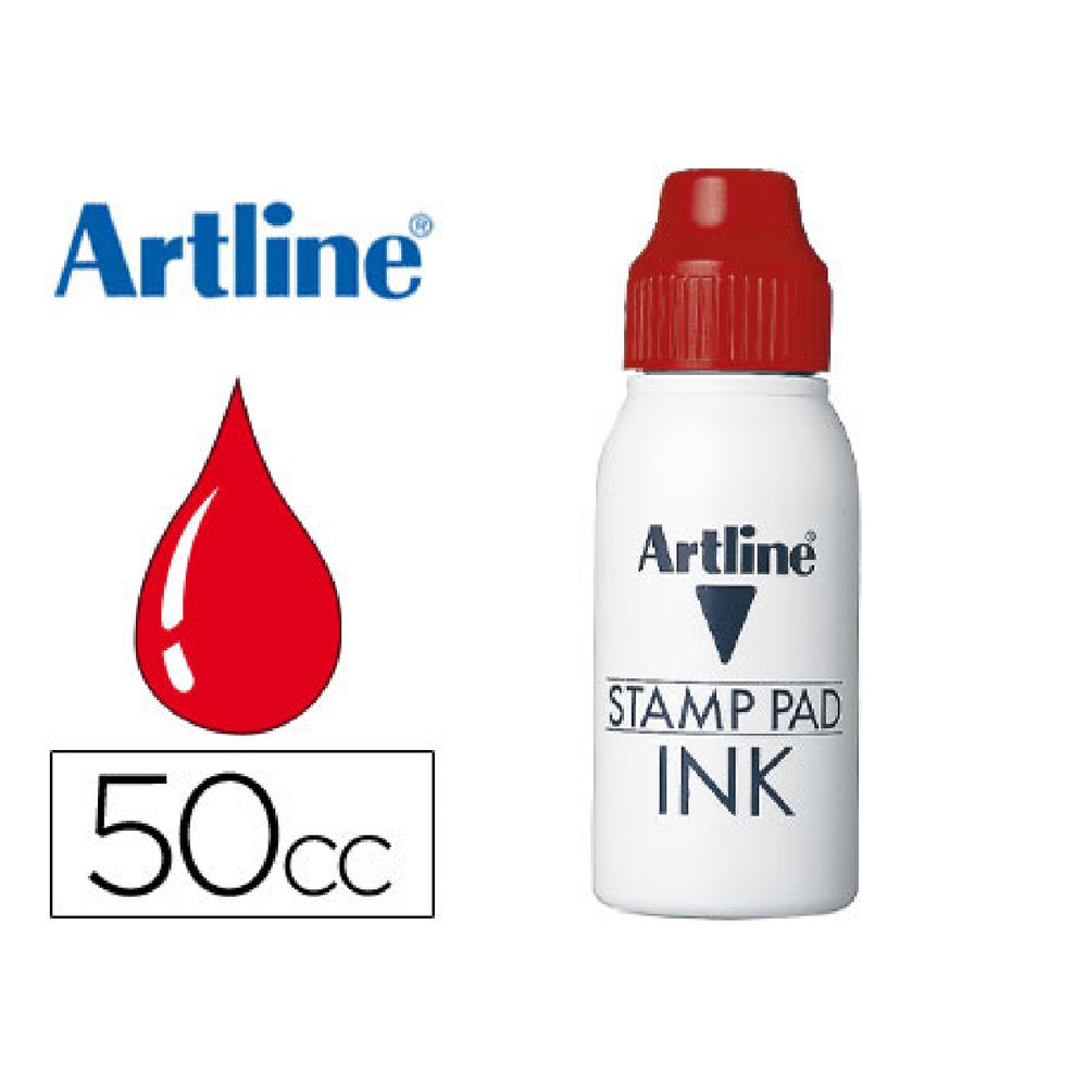 ARTLINE - Tinta Tampon Artline Roja Bote 50 CC