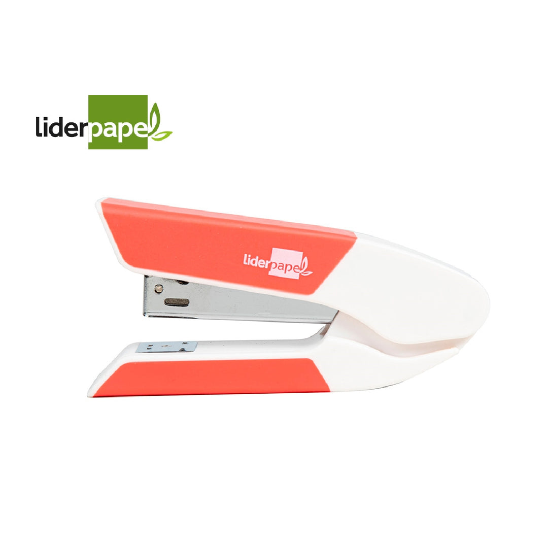 LIDERPAPEL - Grapadora Liderpapel Con Regalo de Extraegrapas y Caja de 1000 Grapas 26/6 Capacidad 20h Color Coral