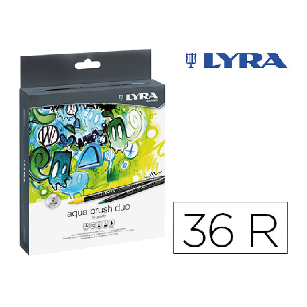 LYRA - Rotulador Lyra Aqua Brush Duo Caja de 36 Colores Surtidos