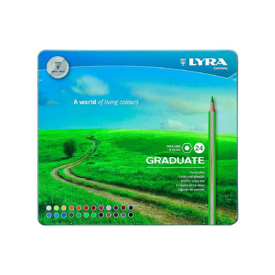 LYRA - Lapices de Colores Lyra Graduate Caja Metalica de 24 Colores Surtidos