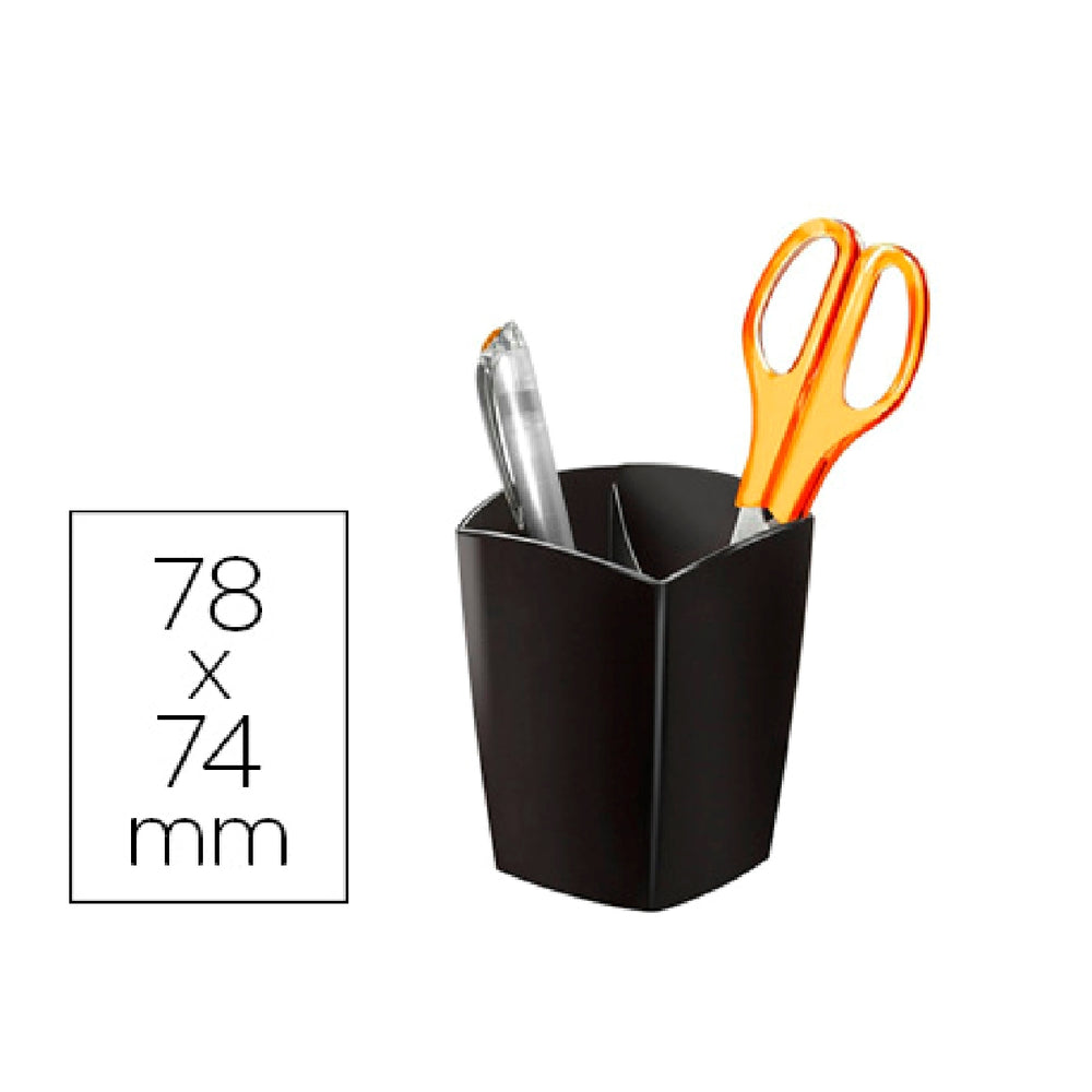 CEP - Cubilete Portalapices Cep Negro Opaco Plastico Magnetico 78x74x95 mm